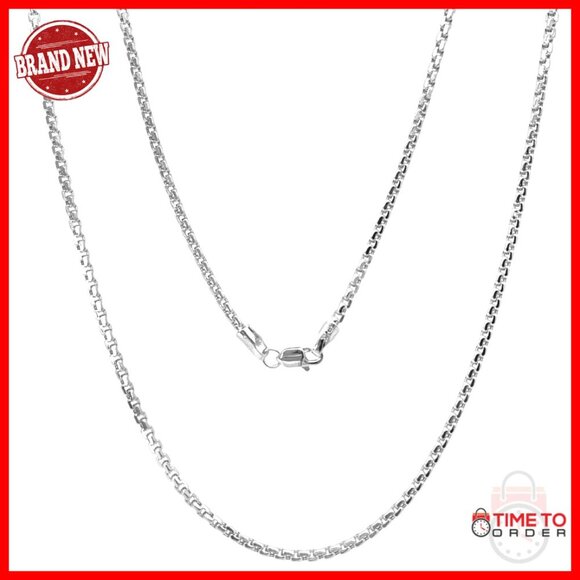 Jewelry - 14K Gold Round Box Chain Necklace, Lobster Clasp, 1.3mm-3.4mm, 16-24 Inch